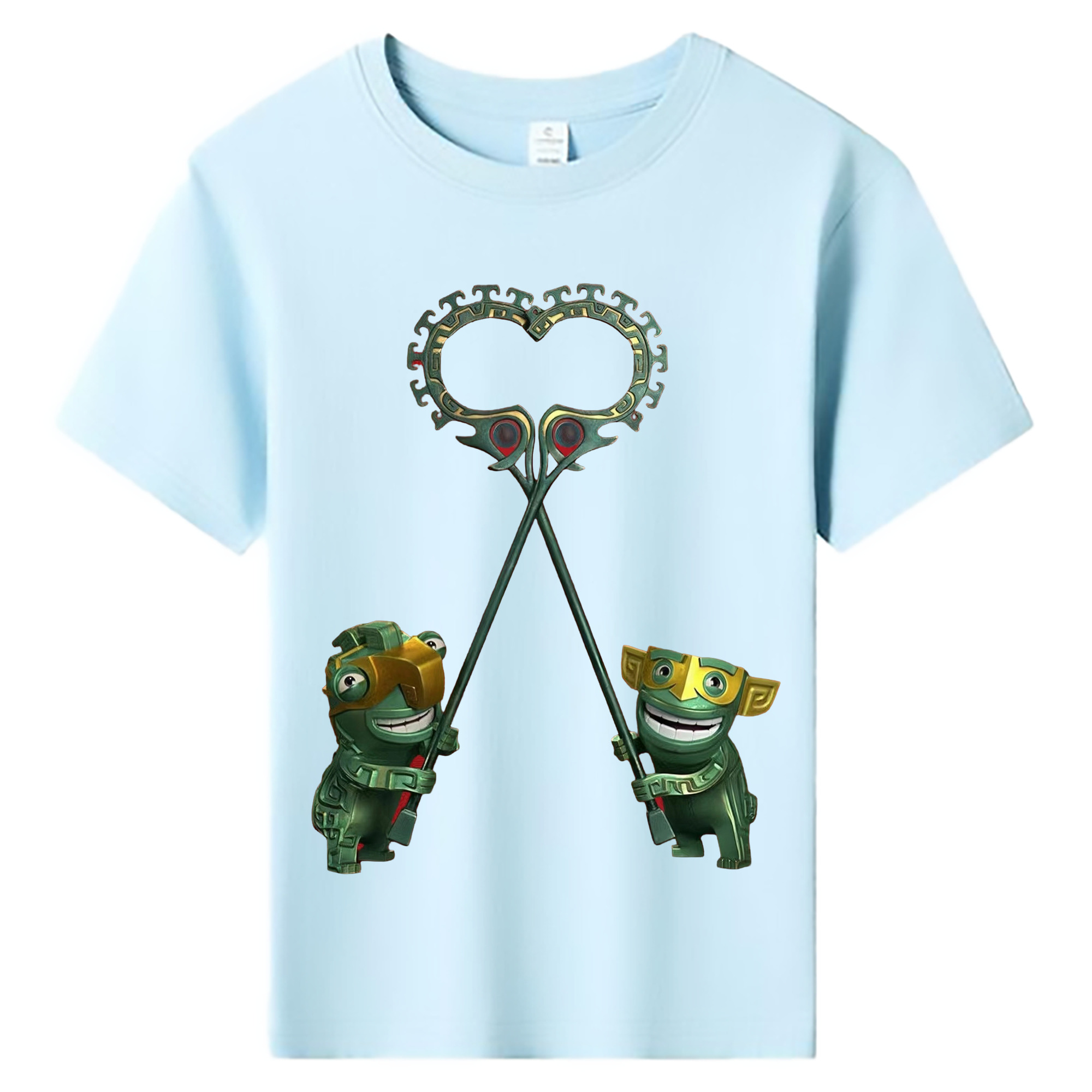 （画像用） Ne Zha 2 ナタ 魔童の大暴れ 綿100％キッズTシャツ（フロントプリント）